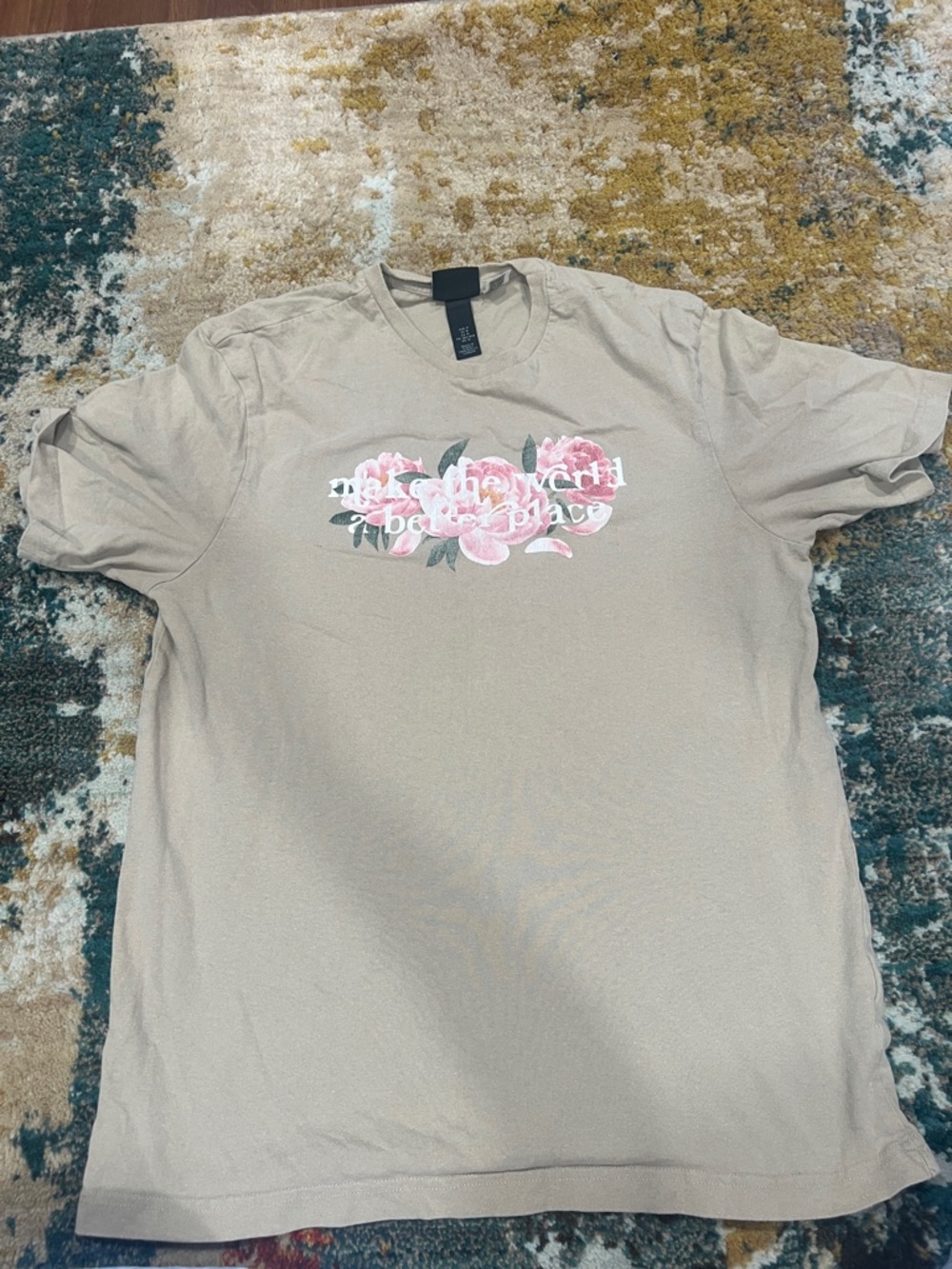 H&M Relaxed Fit Tee in Light Beige